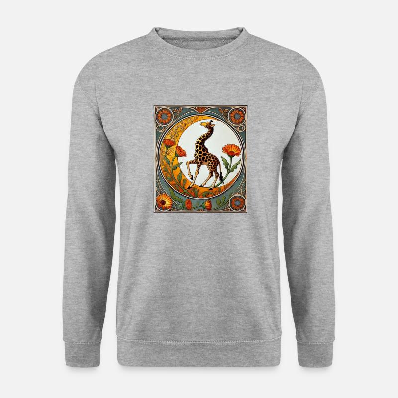 Giraffe - Unisex Pullover - Weißgrau meliert