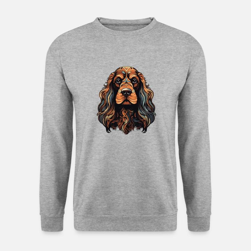 Hund Cavalier King English Cocker Spaniel - Unisex Pullover - Weißgrau meliert