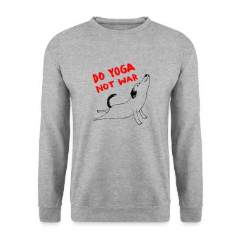 Do yoga not war dog - Unisex Sweatshirt - salt & pepper - Front - Alina (178cm) & Michal (187cm)