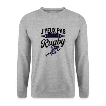 I can't I have rugby - Unisex Sweatshirt - salt & pepper - Front - Alina (178cm) & Michal (187cm)