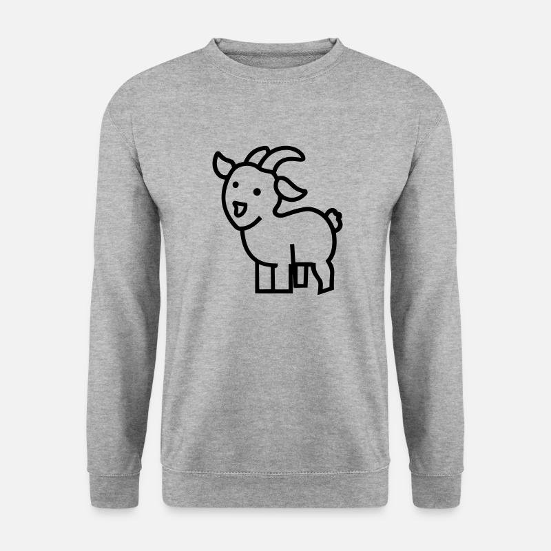 Ziegenbock - Unisex Pullover - Weißgrau meliert