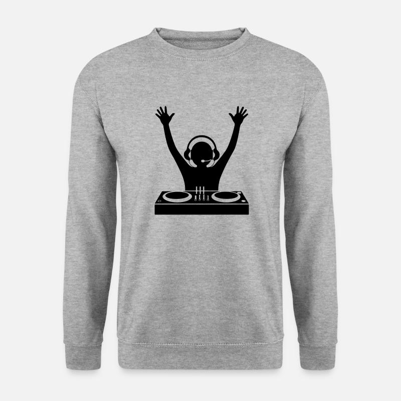 DJ Turntables Party - Unisex Pullover - Weißgrau meliert