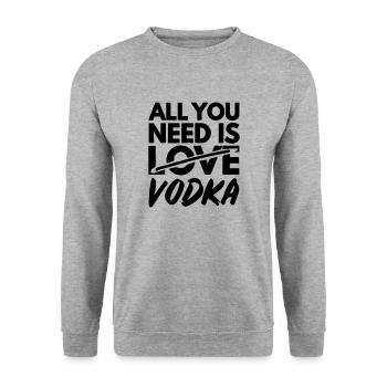 alles was du brauchst ist Wodka - Unisex Pullover - Weißgrau meliert - Vorne - Alina (178cm) & Michal (187cm)