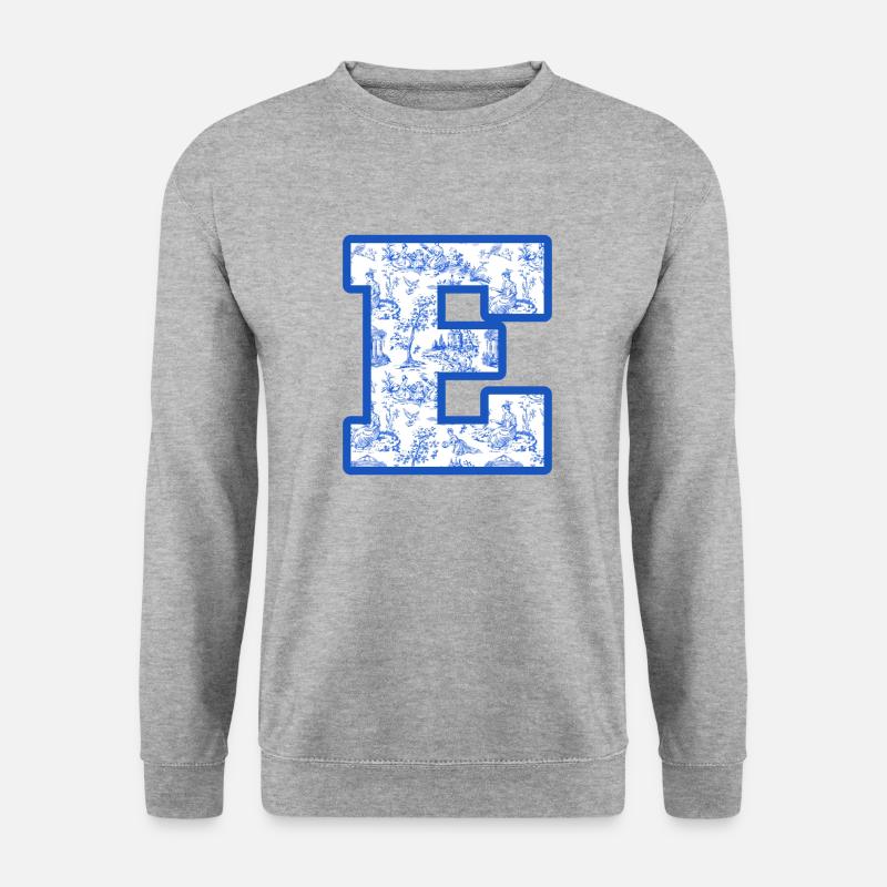 Letter e blue chinoiserie - Unisex Sweatshirt - salt & pepper