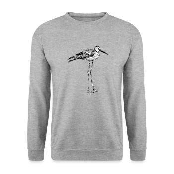 Vogel - Unisex Pullover - Weißgrau meliert - Vorne - Alina (178cm) & Michal (187cm)