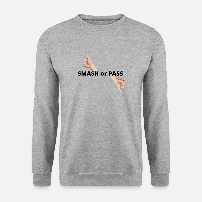 SMASH OR PASS - Unisex Pullover - Weißgrau meliert