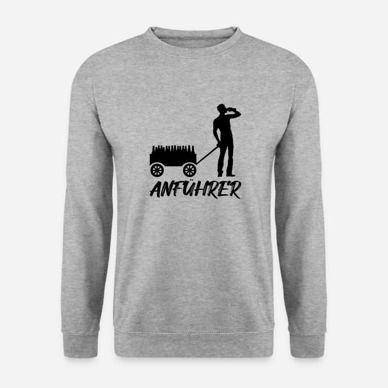 Anführer, schwarz - Unisex Pullover - Weißgrau meliert
