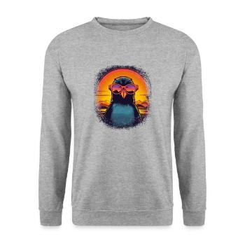 north pole dj adorable birthday bday dance awesome - Unisex Pullover - Weißgrau meliert - Vorne - Alina (178cm) & Michal (187cm)