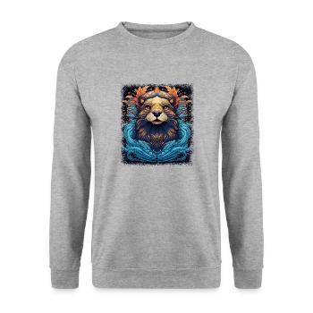 baby otter animals kids gift idea joke fun - Unisex Pullover - Weißgrau meliert - Vorne - Alina (178cm) & Michal (187cm)