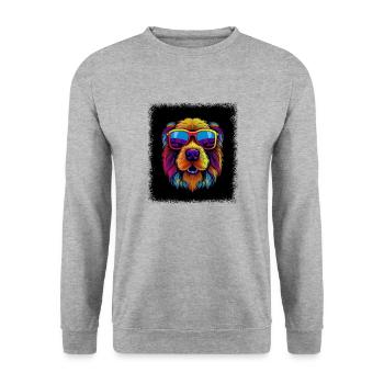 Cool Happy Beagle Dog Lover Birthday Present - Unisex Sweatshirt - salt & pepper - Front - Alina (178cm) & Michal (187cm)