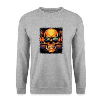 funny sayings geek board biker shirt present idea - Unisex Pullover - Weißgrau meliert - Vorne - Alina (178cm) & Michal (187cm)