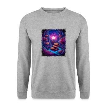chef design tshirts pastry chef baking elf - Unisex Pullover - Weißgrau meliert - Vorne - Alina (178cm) & Michal (187cm)