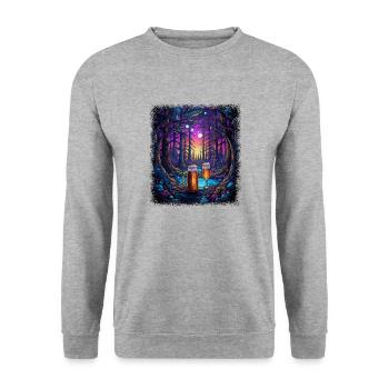 Global Peace Heart Disarmament Funny Quote Joke - Unisex Sweatshirt - salt & pepper - Front - Alina (178cm) & Michal (187cm)