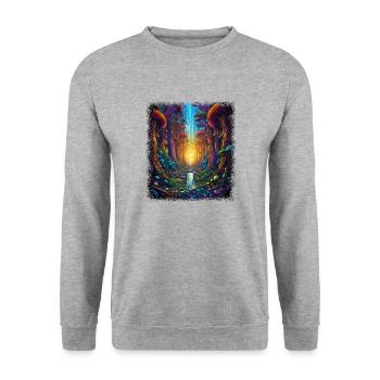 Peace Child Hippie Festival Green Funny Quote - Unisex Sweatshirt - salt & pepper - Front - Alina (178cm) & Michal (187cm)