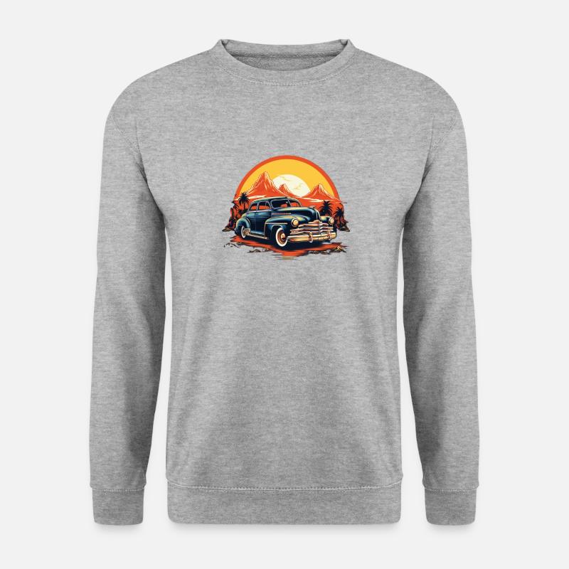 Klassiker bei Sonnenuntergang - Unisex Pullover - Weißgrau meliert
