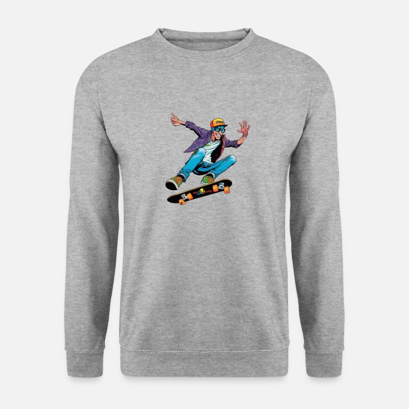 Skaterboy2 - Unisex Pullover - Weißgrau meliert