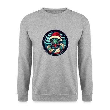 Serpent Cobra Noël Noël - Sweat-shirt Unisexe - gris chiné - Devant - Alina (178cm) & Michal (187cm)