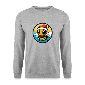 Biene Weihnachten X-Mas - Unisex Pullover - Weißgrau meliert - Vorne - Alina (178cm) & Michal (187cm)
