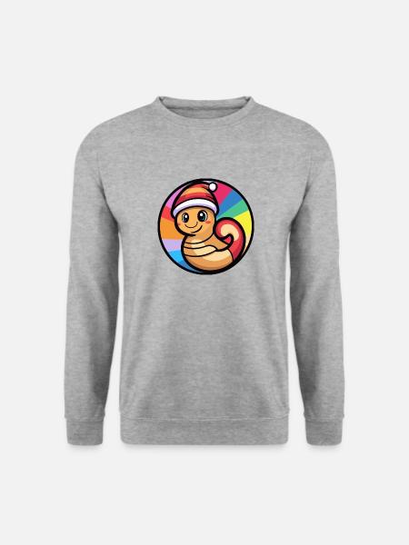 Schnecke Weihnachten X-Mas - Unisex Pullover - Weißgrau meliert