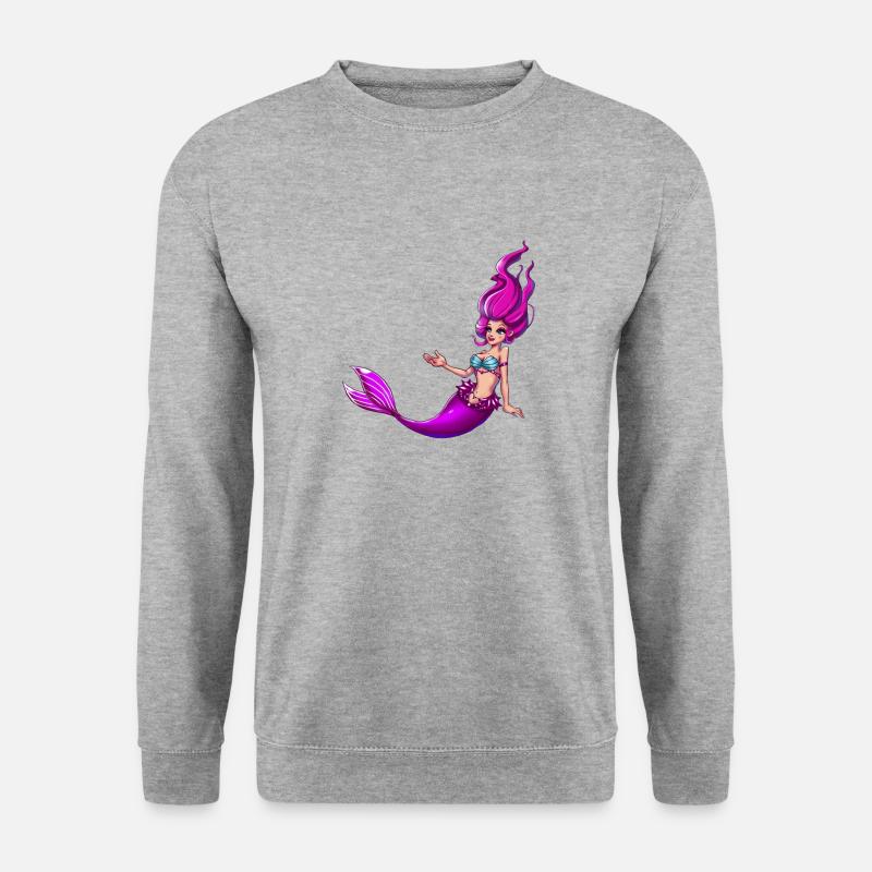 Meerjungfrau - Unisex Pullover - Weißgrau meliert