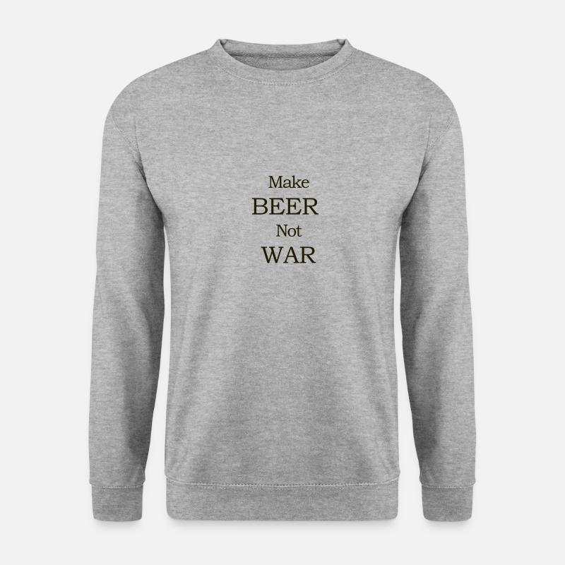 Make Beer Not War - Unisex Pullover - Weißgrau meliert