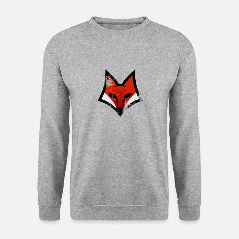 Roter Fuchs Kopf Logo - Unisex Pullover - Weißgrau meliert