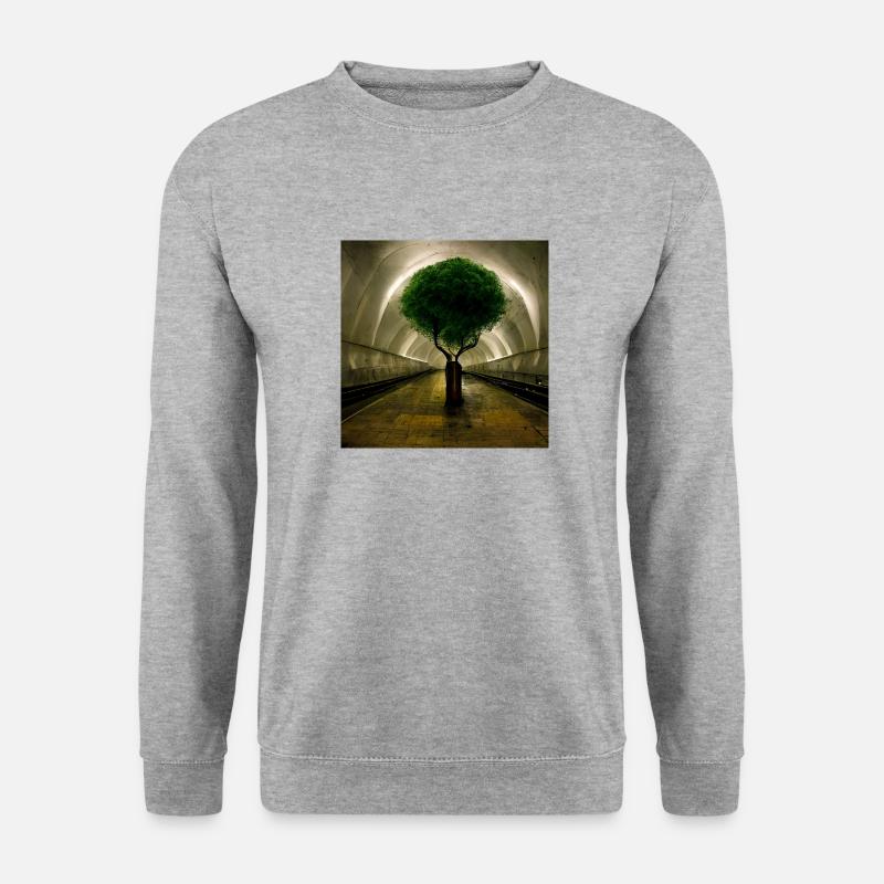 Der Baum - Unisex Pullover - Weißgrau meliert
