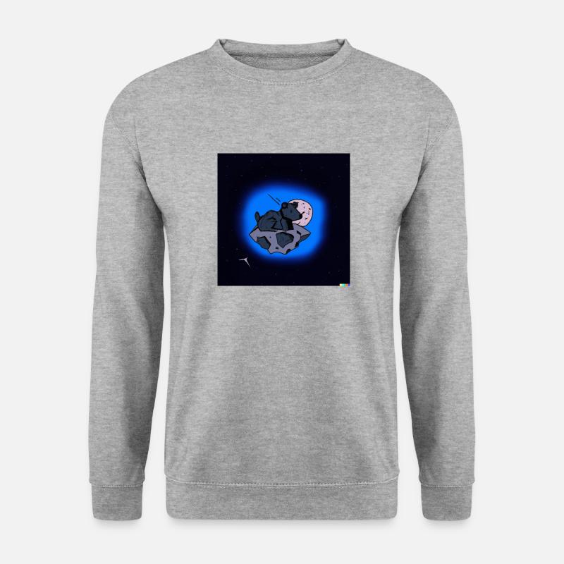 A dog in space - Unisex Pullover - Weißgrau meliert