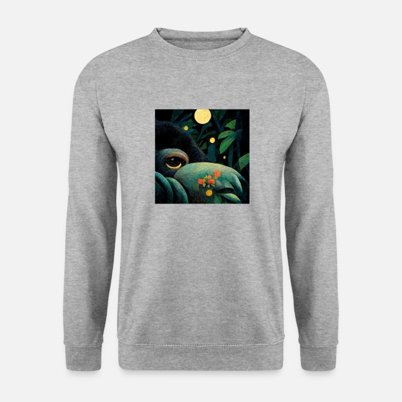 Tukan im Mondschein - Unisex Pullover - Weißgrau meliert