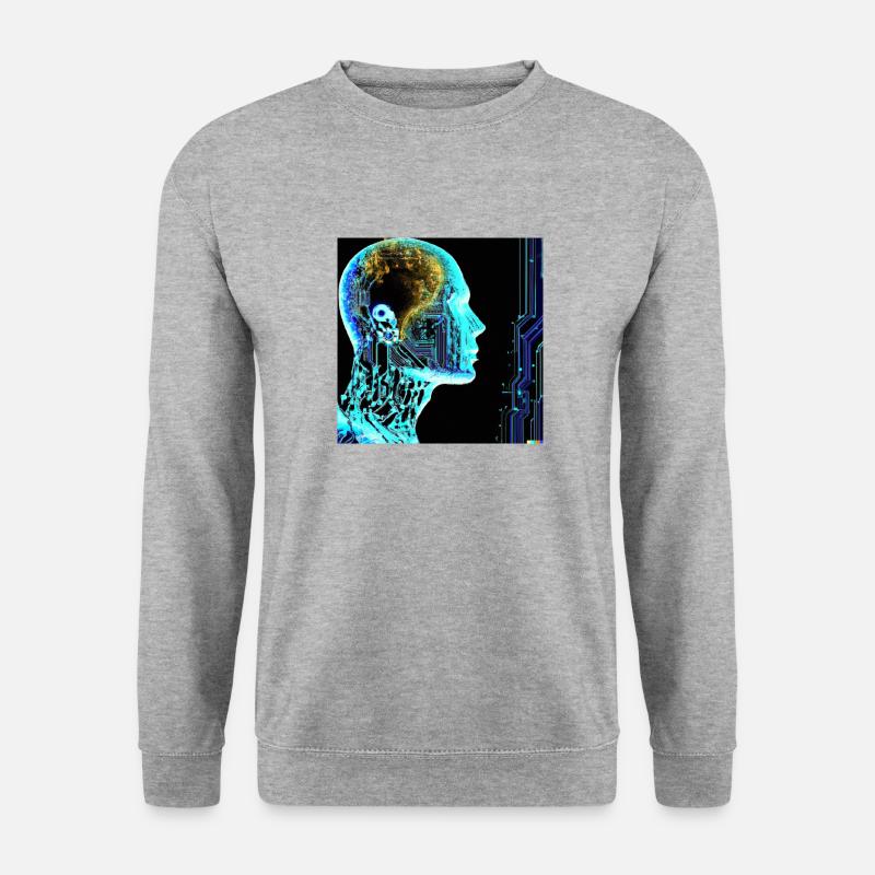 Künstliche Intelligenz - Unisex Pullover - Weißgrau meliert