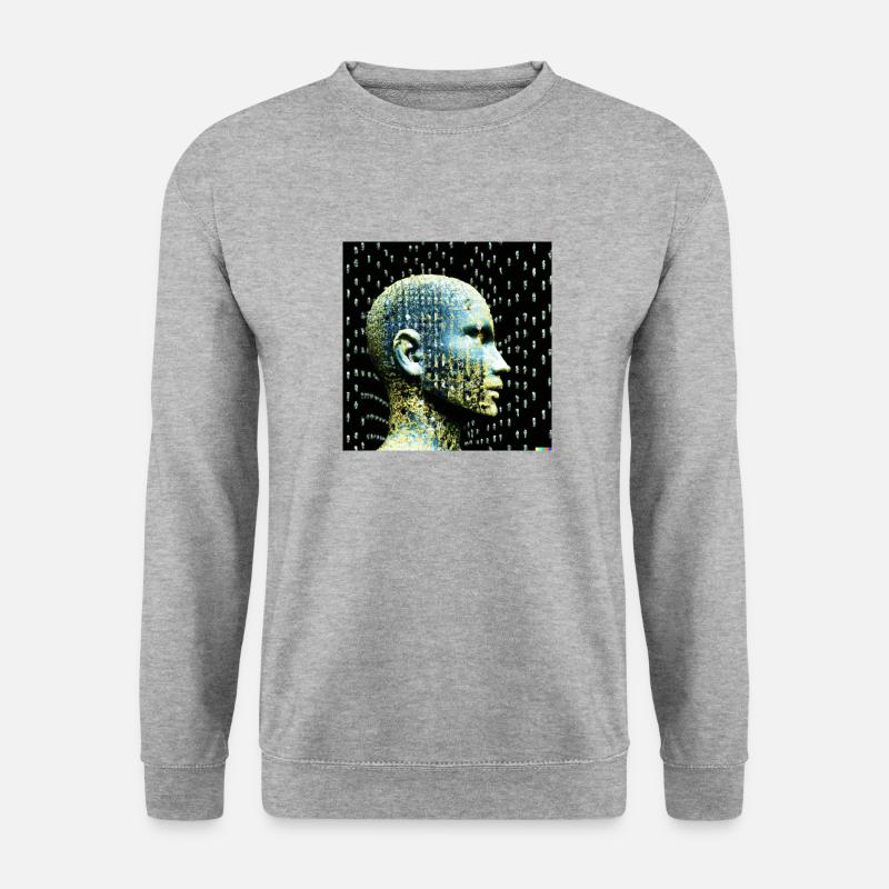 Künstliche Intelligenz - Unisex Pullover - Weißgrau meliert