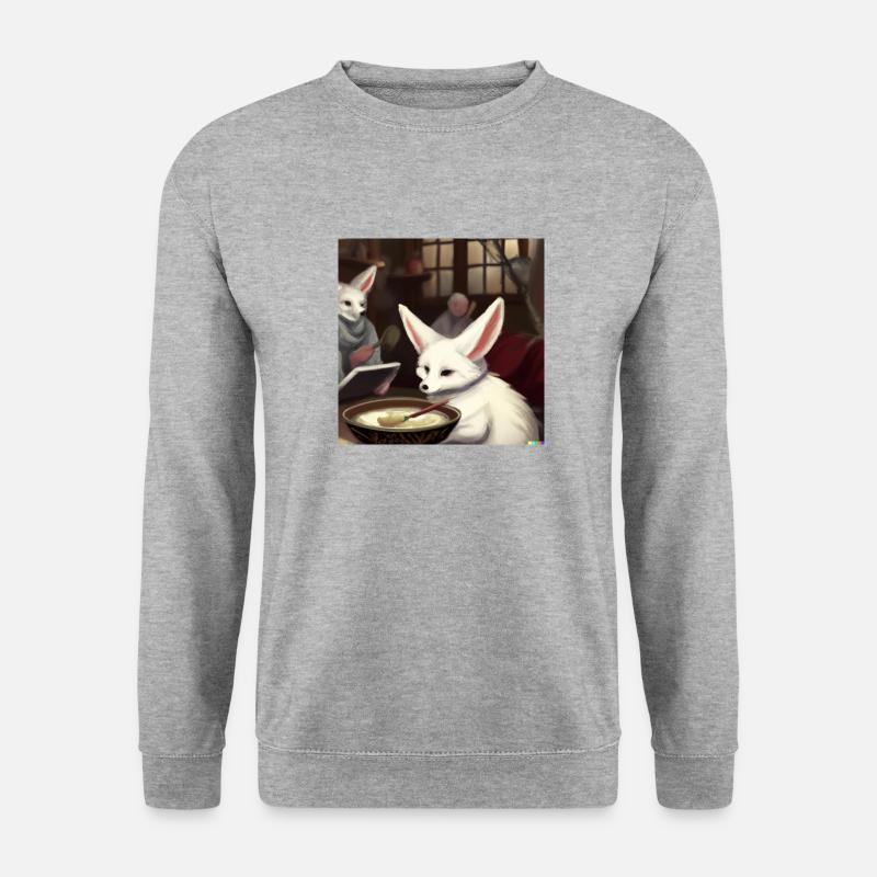 Fennek Wüstenfuchs - Unisex Pullover - Weißgrau meliert