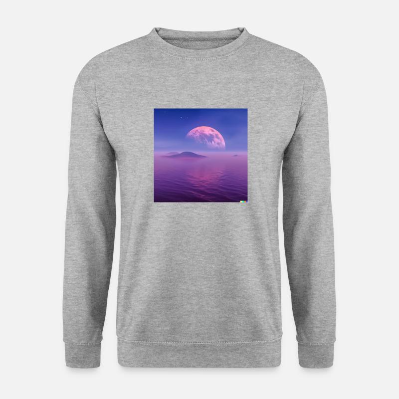 Rosa Mond - Unisex Pullover - Weißgrau meliert