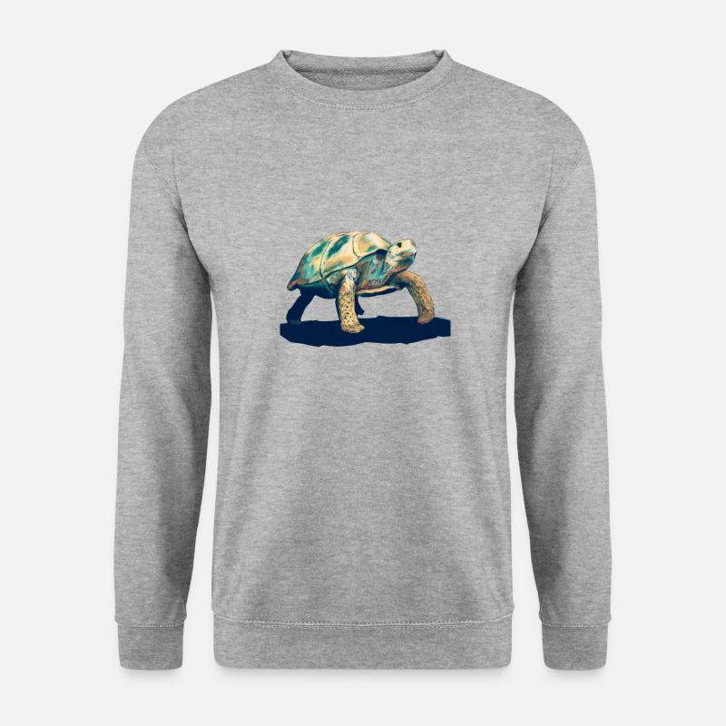 Schildkröte Illustration - Unisex Pullover - Weißgrau meliert
