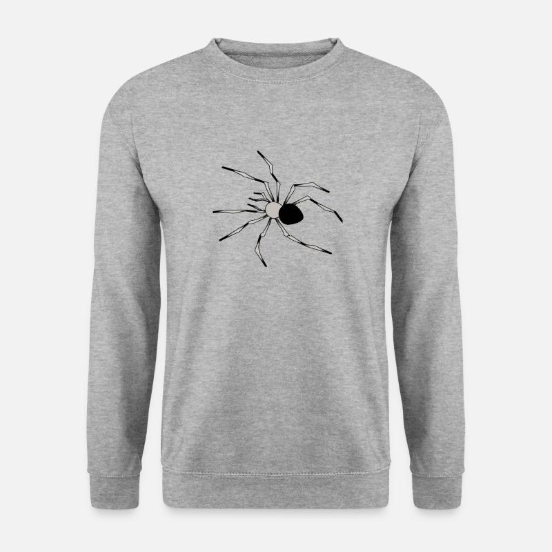Spinnen-Illustration - Unisex Pullover - Weißgrau meliert