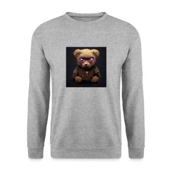 Bad Teddy - Unisex Pullover - Weißgrau meliert - Vorne - Alina (178cm) & Michal (187cm)