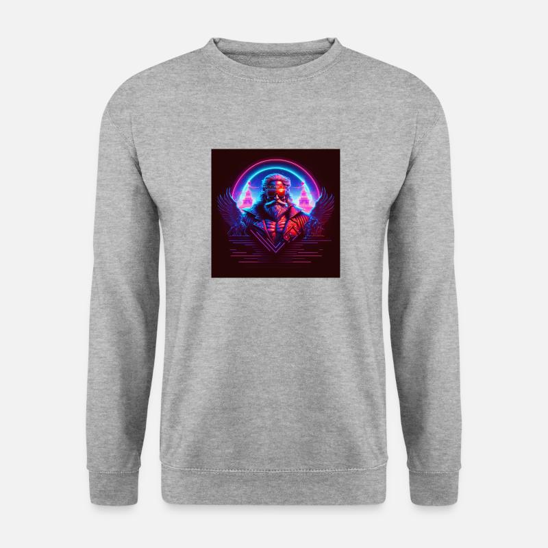 Cooler Weihnachtsmann - Unisex Pullover - Weißgrau meliert