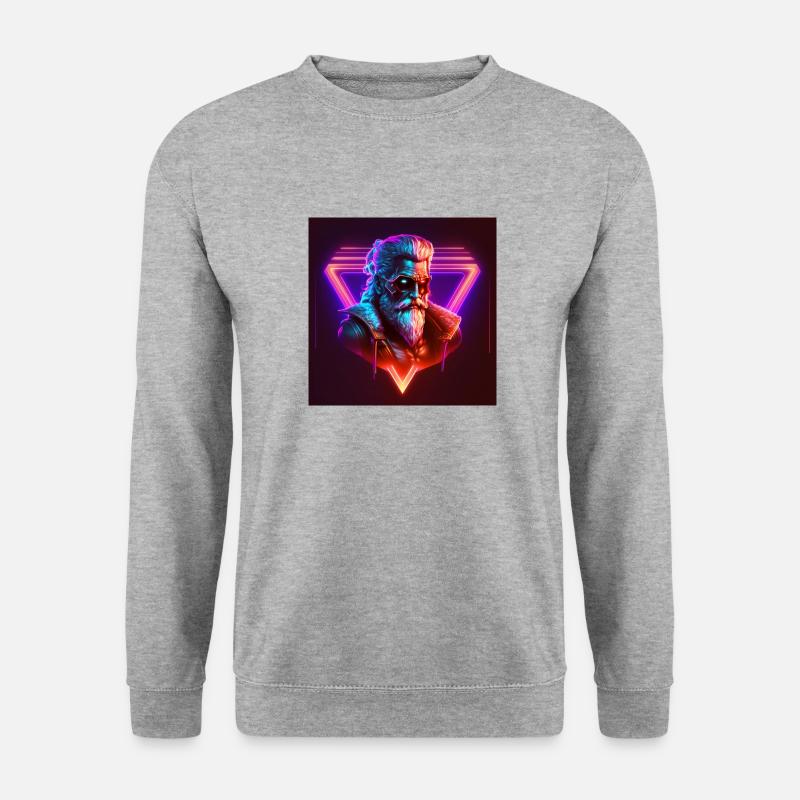 Cooler Weihnachtsmann - Unisex Pullover - Weißgrau meliert