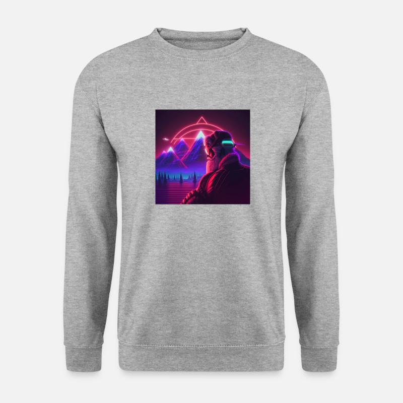 Cooler Weihnachtsmann - Unisex Pullover - Weißgrau meliert
