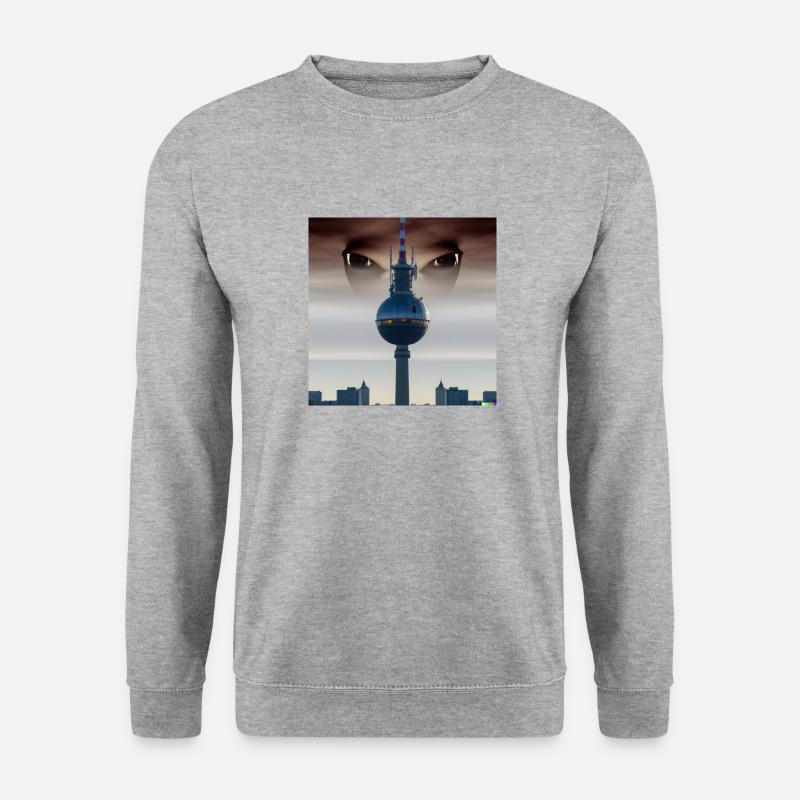 Ufo berliner fernsehturm - Unisex Pullover - Weißgrau meliert