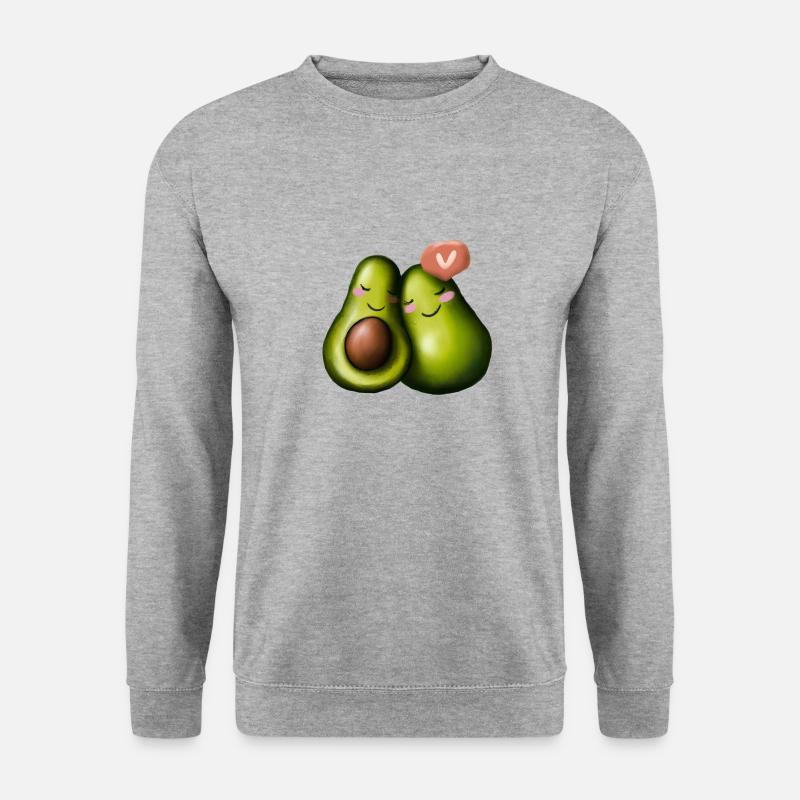 Avocado Liebe - Unisex Pullover - Weißgrau meliert