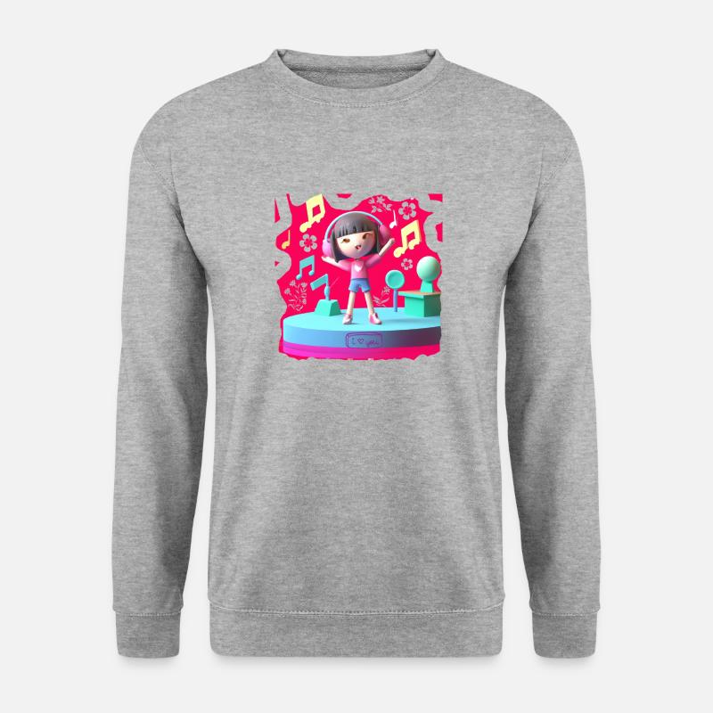 LUSTIGE MUSIK 8 - Unisex Pullover - Weißgrau meliert