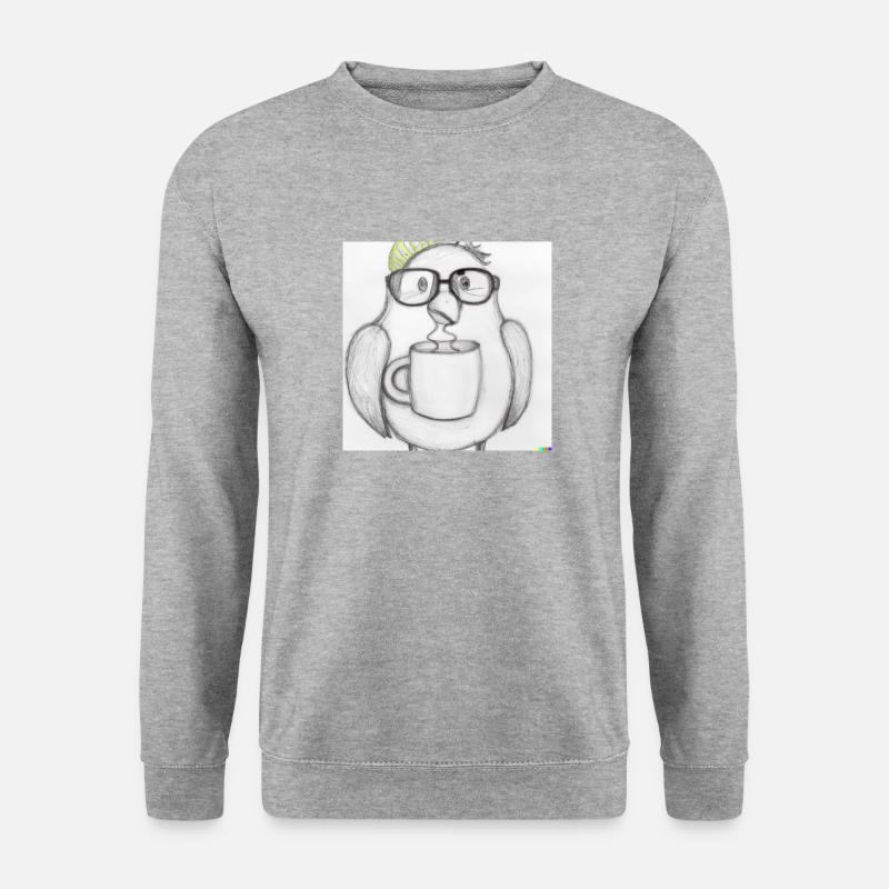 Early morning bird - Unisex Pullover - Weißgrau meliert