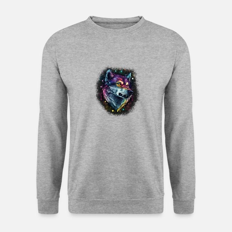 Afrikanischer Wildhund - Unisex Pullover - Weißgrau meliert