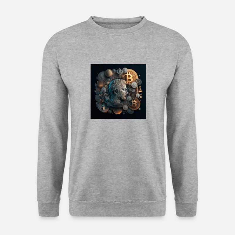 Krypto-Kaiser - Unisex Pullover - Weißgrau meliert