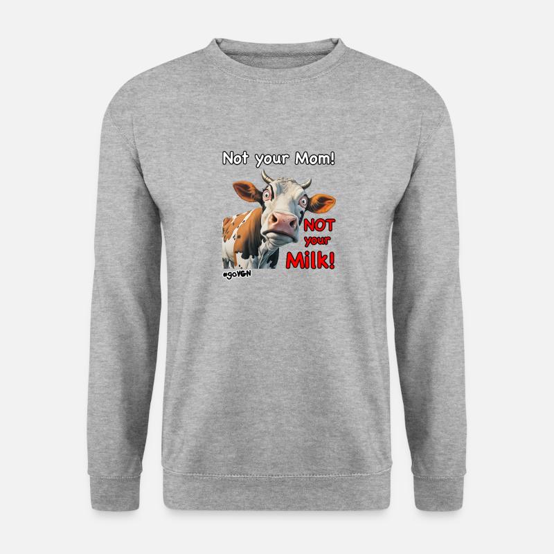 Not your Mom not your Milk - goVGN - Vegan - Unisex Pullover - Weißgrau meliert