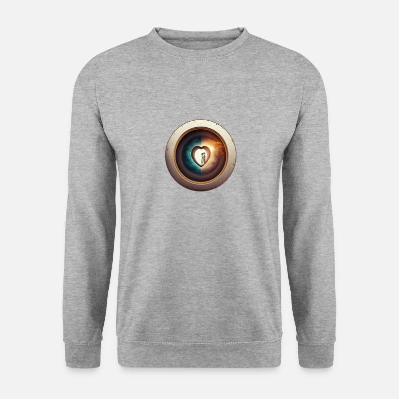 Liebhaber im Kokon - Unisex Pullover - Weißgrau meliert