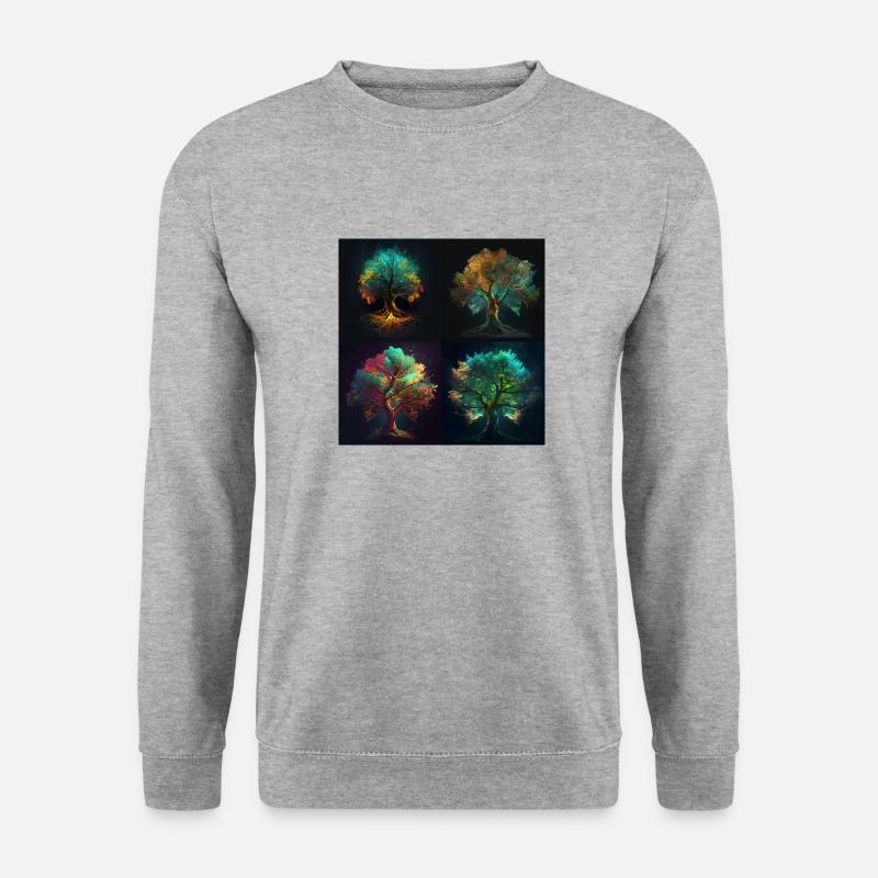Ein Baum - Unisex Pullover - Weißgrau meliert