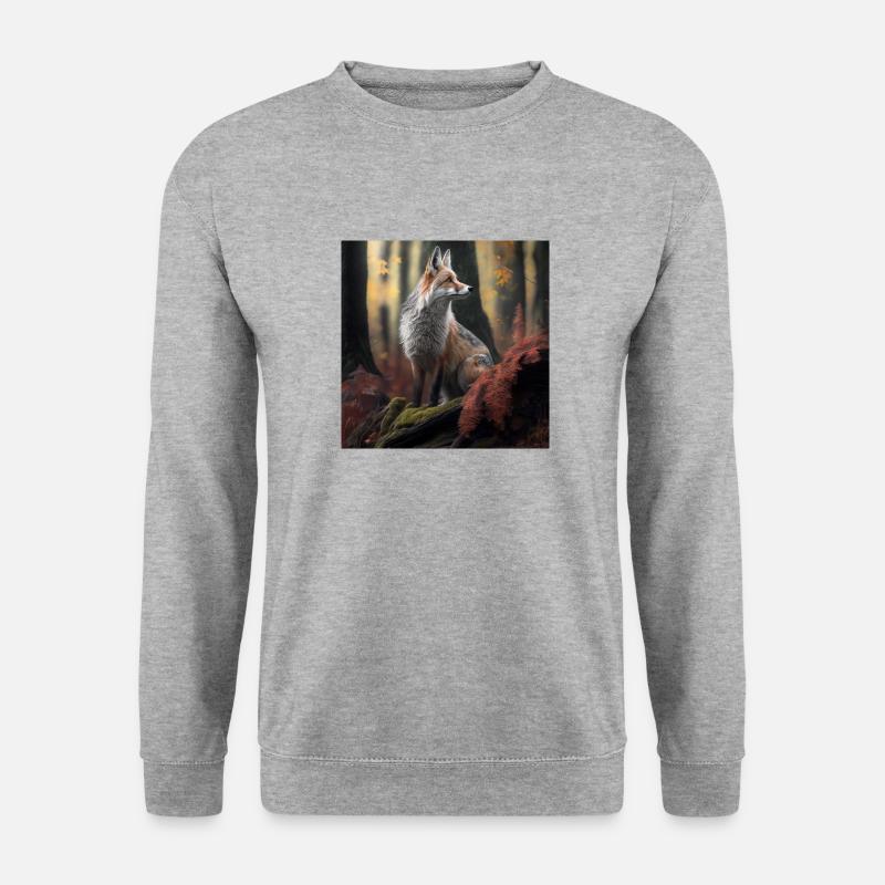 Fuchs - Unisex Pullover - Weißgrau meliert