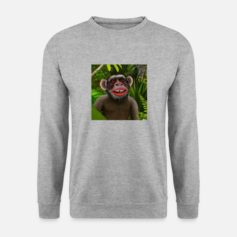 Monkey - Unisex Pullover - Weißgrau meliert